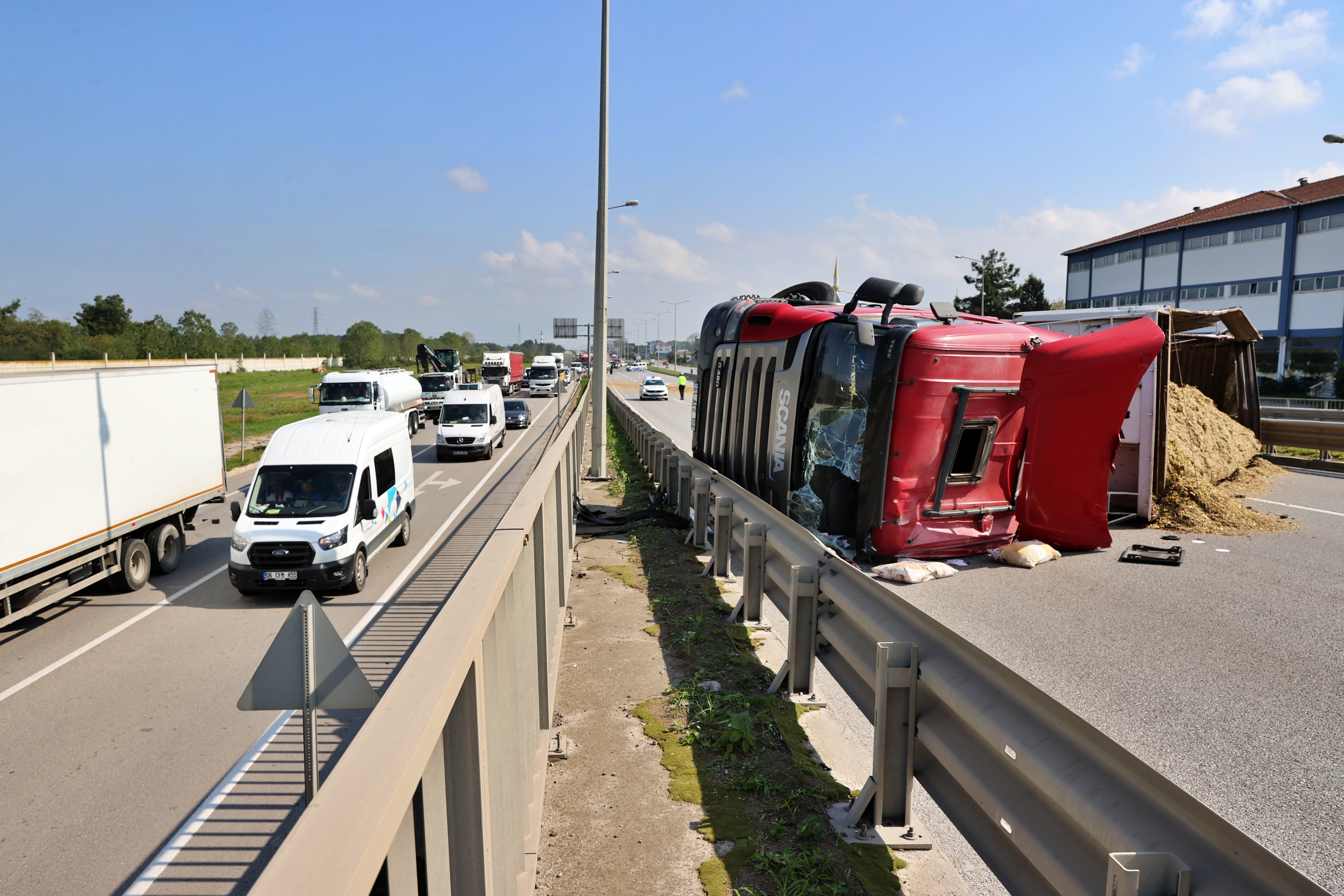 Samsun'da feci kaza: Tır şoförünü arı sokunca, dreksiyon kontrolünü kaybetti!