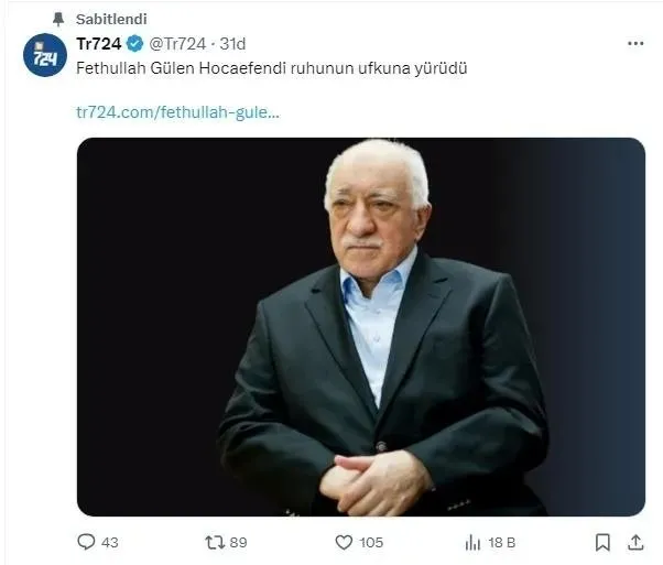 Son dakika haberi! FETÖ'ye yakınlığı ile bilinen Herkul Haber sitesi duyurdu! FETÖ elebaşı Fethullah Gülen öldü