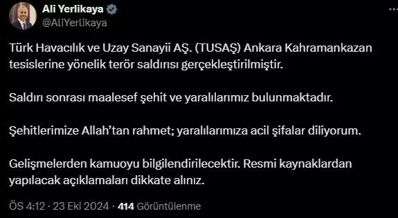 Son dakika! Ankara'da Tusaş'a terör saldırısı! Şehit ve yaralılar var! İşte çatışma anı