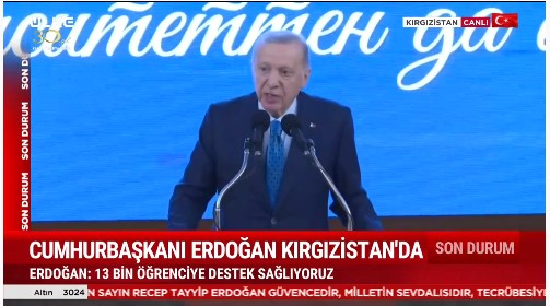 Cumhurbaşkanı Erdoğan Kırgızistan-Türkiye Manas Üniversitesi'nde açıklamalarda bulundu