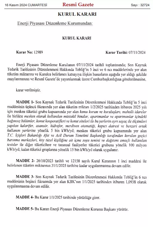 Resmi Gazete'de yayımlandı: Elektrikte sübvansiyon kararı: 5 bin kilovatsaati aşan fatura el yakacak!