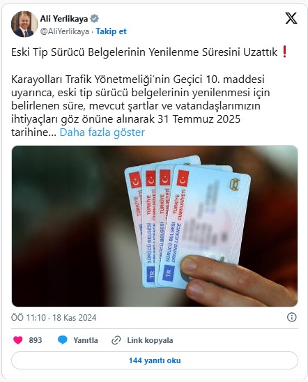 Son dakika! Eski tip sürücü belgelerinin yenilenme süresi o, tarihe kadar ertelendi!