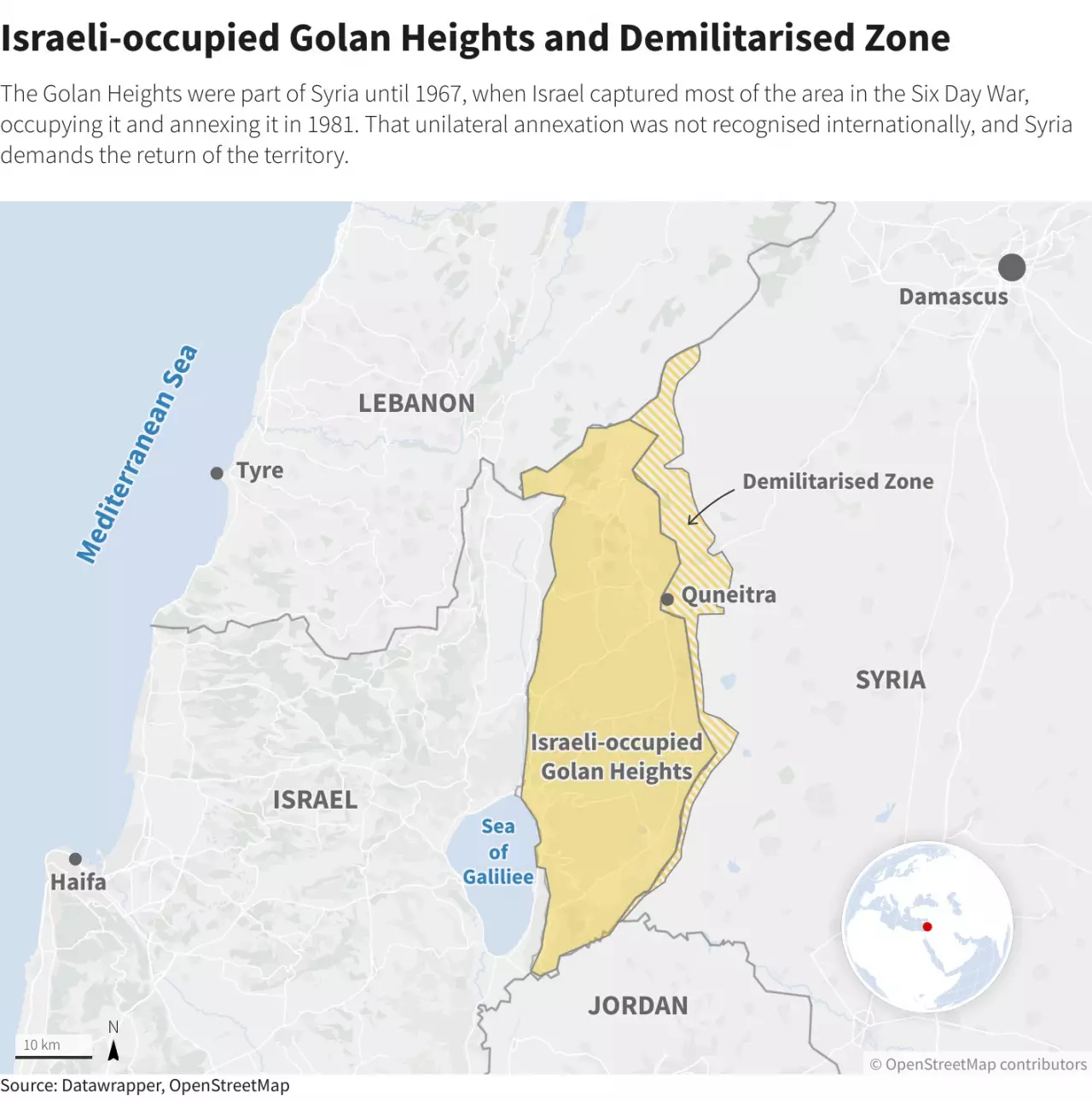 Suriye'de Esed reJiminin çökmesini fırsat bilen israil harekete geçerek Şam kapılarına dayandı