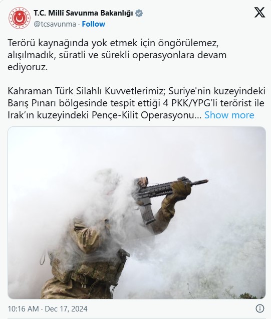 Irak'ın ve Suriye'nin kuzeyinde sıcak gelişme: 6 PKK/YPG'li terörist etkisiz hale getirildi!