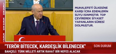 Devlet Bahçeli grup toplantısında konuştu: Terör bitecek, kardeşlik bilinecek!