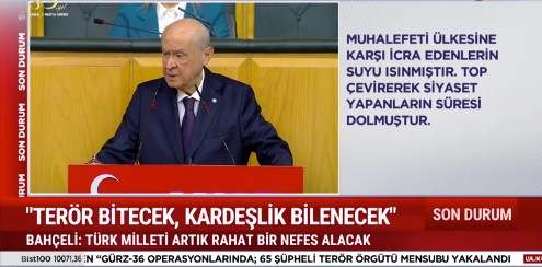 Devlet Bahçeli grup toplantısında konuştu: Terör bitecek, kardeşlik bilinecek!