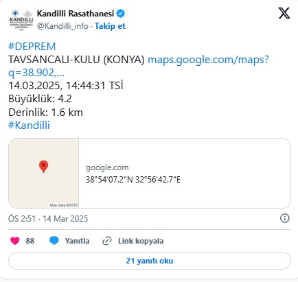 Son dakika! Konya'da deprem meydana geldi!