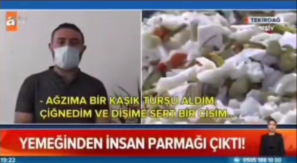 Tekirdağda inanılmaz olay: Yediği salatalık turşusundan insan parmağı çıktı!