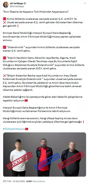 Kırmızı bültenle aranıyorlardı: Uluslararası tehlikeli 3 kişi Türkiye'ye getirildi!