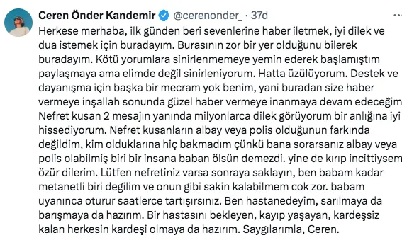 Sırrı Süreyya Önder'in kızına sosyal medyadan büyük tepki: Ceren Kandemir'in ahmak dediği kişi emekli albay çıkınca...