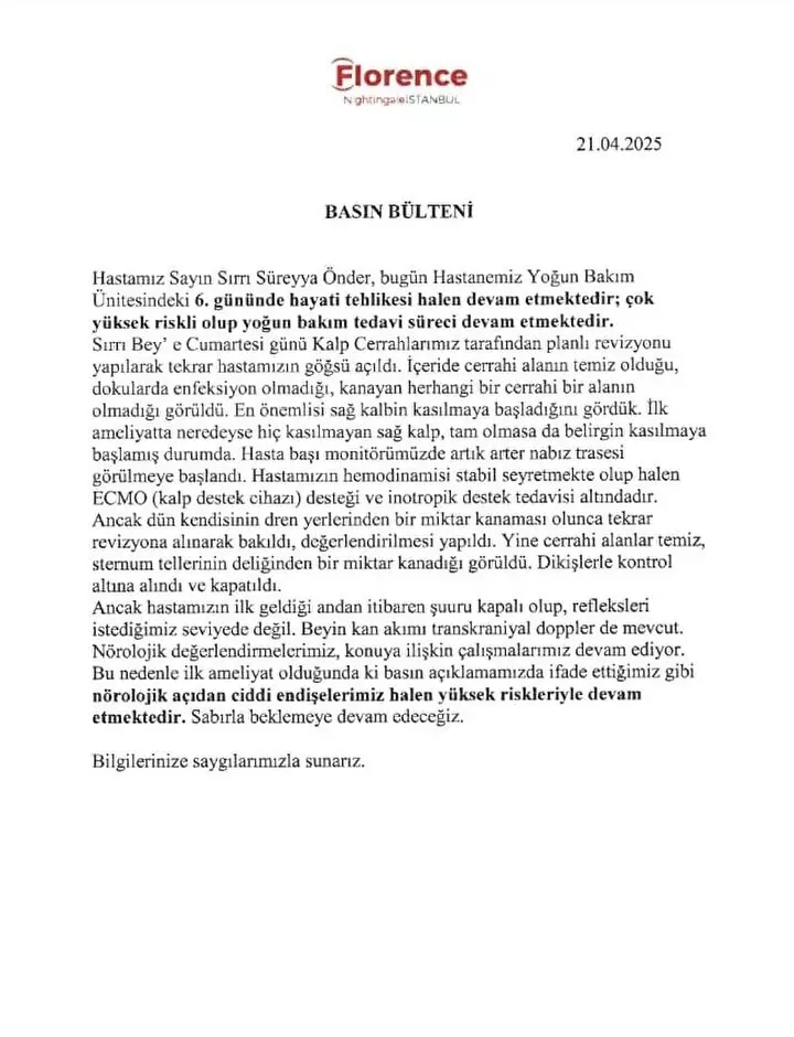 Sırrı Süreyya Önder'in sağlık durumuyla ilgili yeni gelişme!