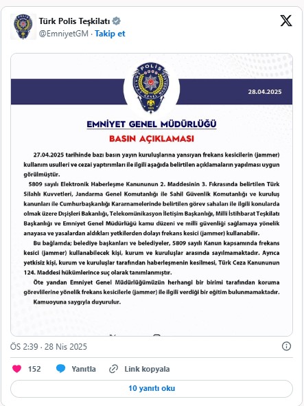 Emniyet'ten son dakika açıklama: Belediye ve başkanlarının, jammer kullanabilmeleri yasal değildir!