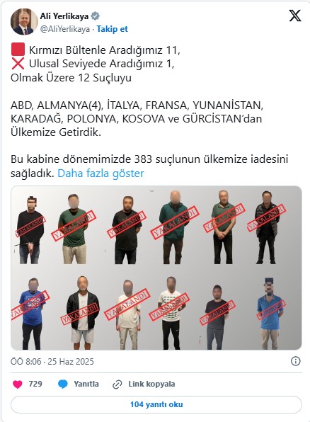 Bakan Yerlikaya duyurdu: Dev operasyonla 12 isim daha ülkeye getirildi!