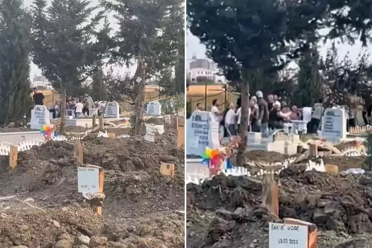 Mezarlıkta akıl almaz görüntü: Cenazeyi bırakıp kavgaya giriştiler!