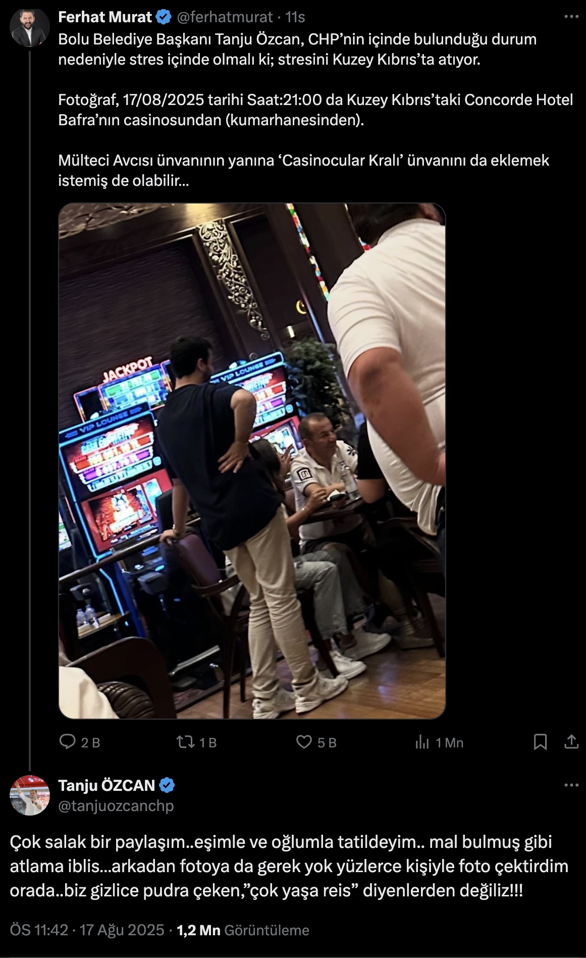 Kıbrıs'ta kumarhanede görüntülenmişti! Tanju Özcan'dan olay açıklama: Mal bulmuş gibi atlama iblis