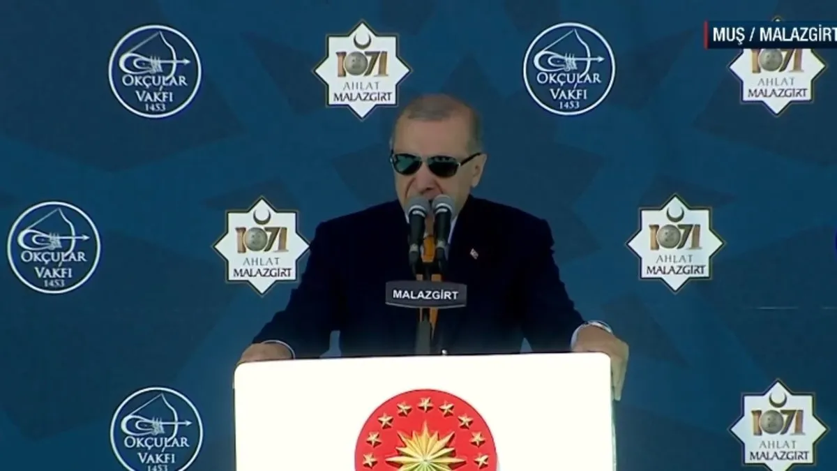 Malazgirt'in yıl dönümünde Erdoğan'dan önemli mesaj: Kılıç kınından çıkarsa kelama yer kalmaz!