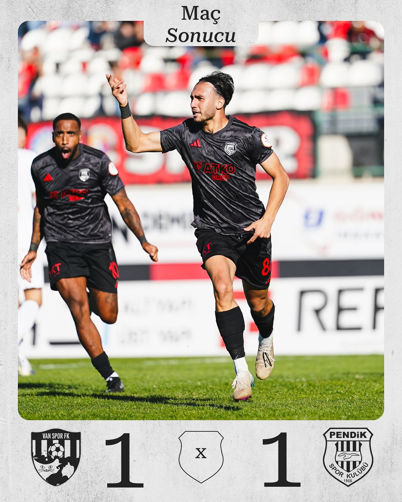 Pendikspor ile Vanspor deplasman maçını 1-1 berabere bitirdi!