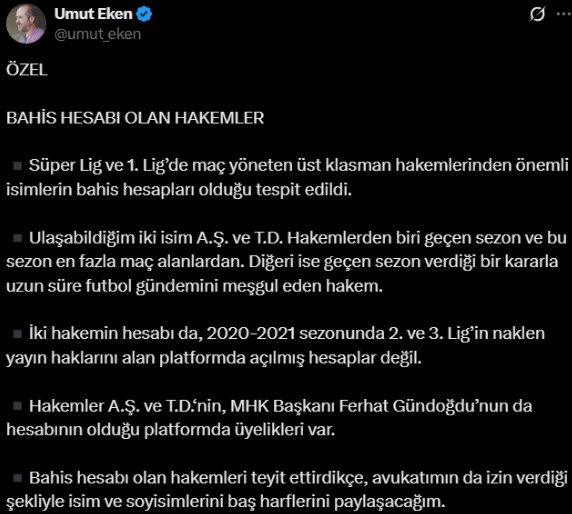 İlk bomba patlatıldı: İşte, bahis oynayan iki hakemin ismi!