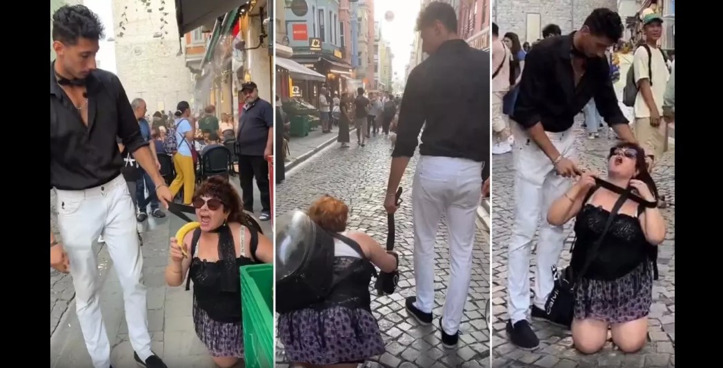 Beyoğlu'nda tasma takıp gezdirmişti: O, 2 şüpheli de tutuklandı!