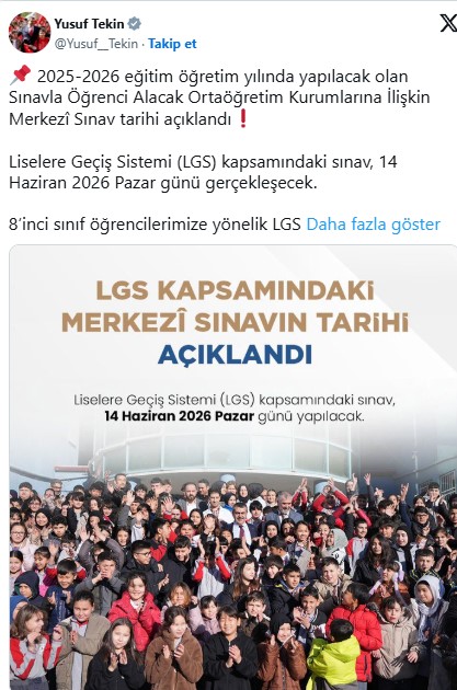 Bakan Tekin'den son dakika duyuru: LGS tarihi belli oldu!