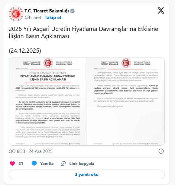 Yeni asgari ücret sonrası piyasalarda zam endişesi arttı! Ticaret Bakanlığı'ndan uyarı üzerine uyarı geldi!