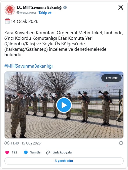 Türkiye sınırında kritik saatler: Kara Kuvvetleri Komutanı Orgeneral Tokel denetimde