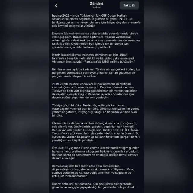 Türkiye'yi yardıma muhtaçlar listesinde gösterdi: Büyük tepki alan Hadise'den açıklama var