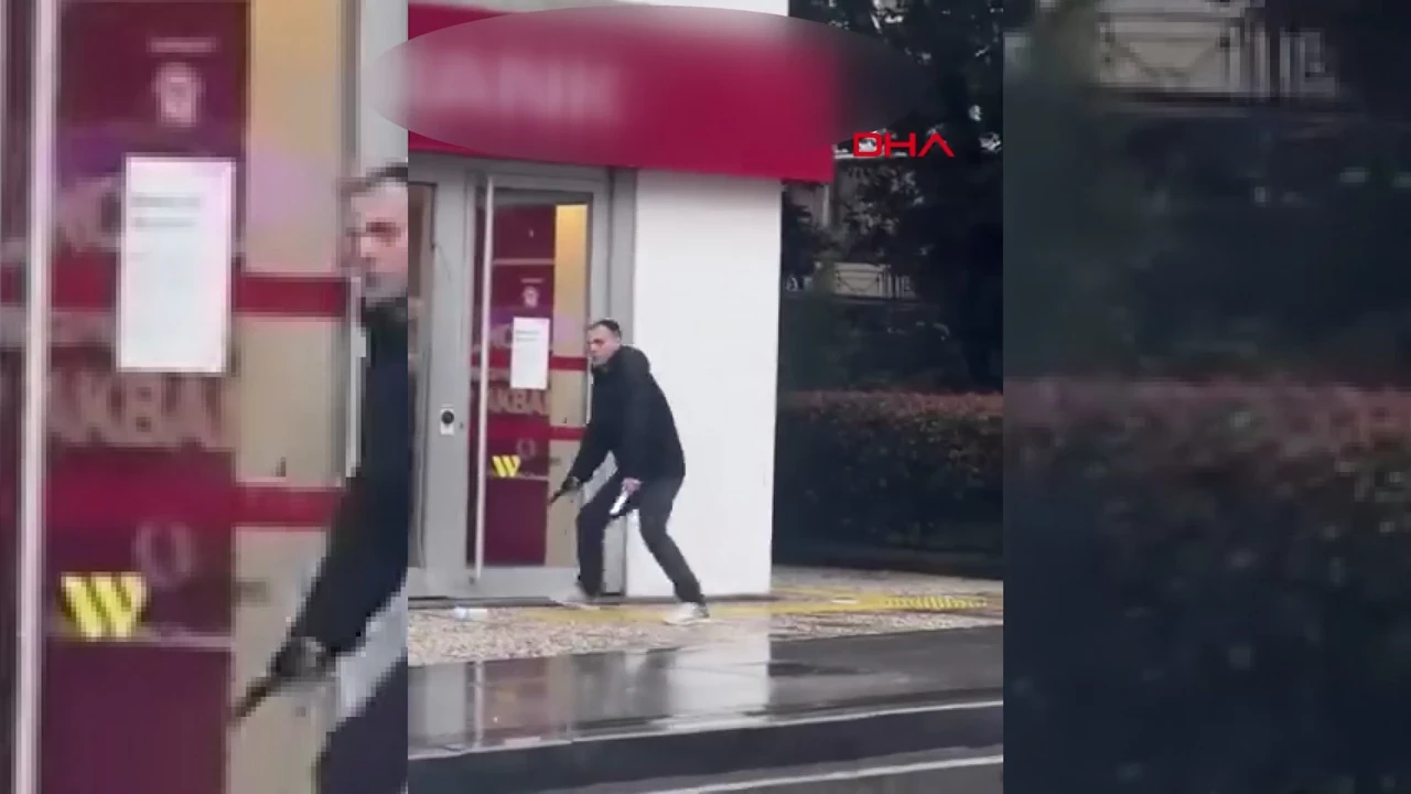 Beşiktaş'ta banka soygunu girişimi: Güvenliğin boğazına bıçak dayayıp silahını aldı!