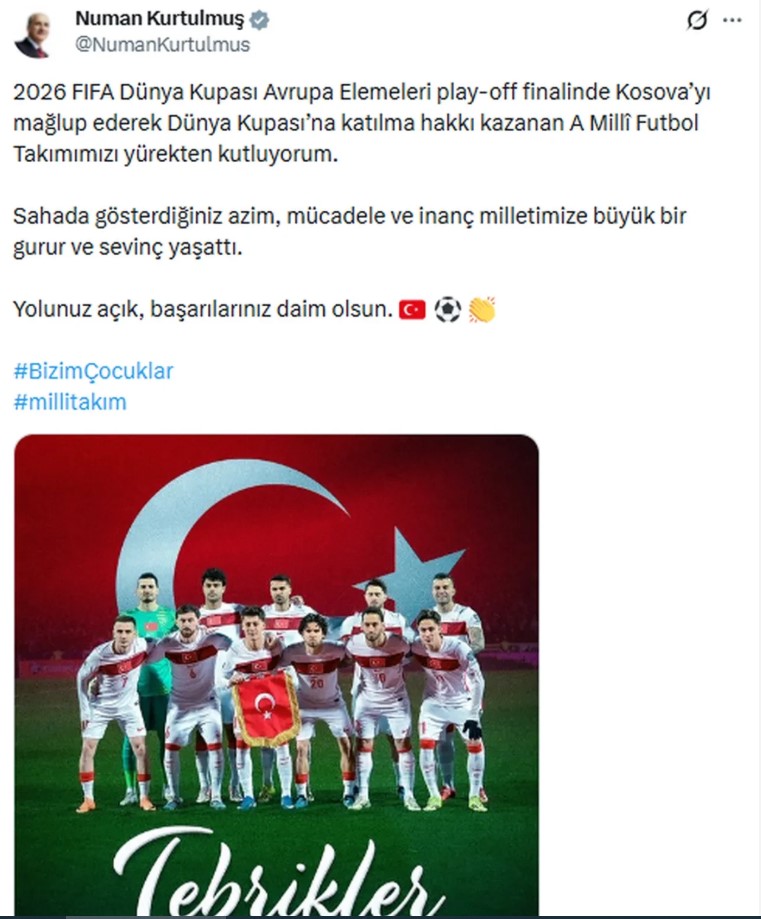 Türkiye Dünya Kupası anahtarını kaptı! Başkan Erdoğan ve Siyasilerden "Bizim Çocuklar"a tebrik yağmuru!
