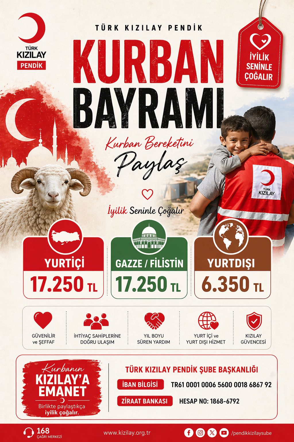 Kurbanınız Kızılay’a emanet et: Kurban Bayramı’nda İyiliği Birlikte Büyütelim