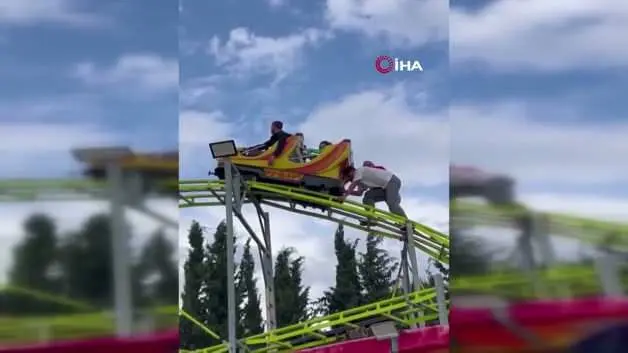 Bayramda eğlenirken ölümden döndüler: Gök yüzünde baş aşağı asılı kaldılar