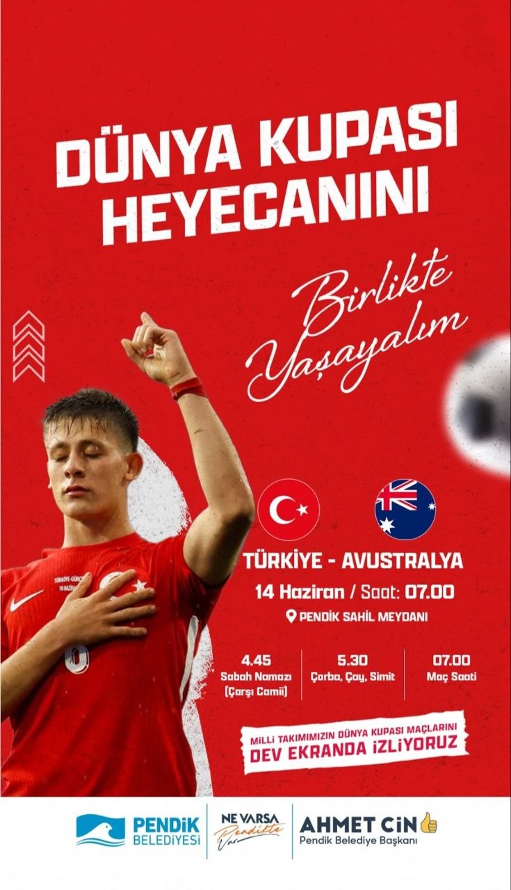 Pendik’te Milli Heyecan Dev Ekranda Yaşanacak