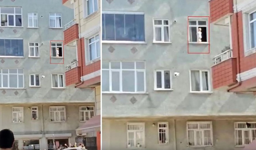 İstanbul'da yürekleri ağza getiren olay: Evin penceresinde yürüyen bebek düşmekten son anda kurtarıldı!