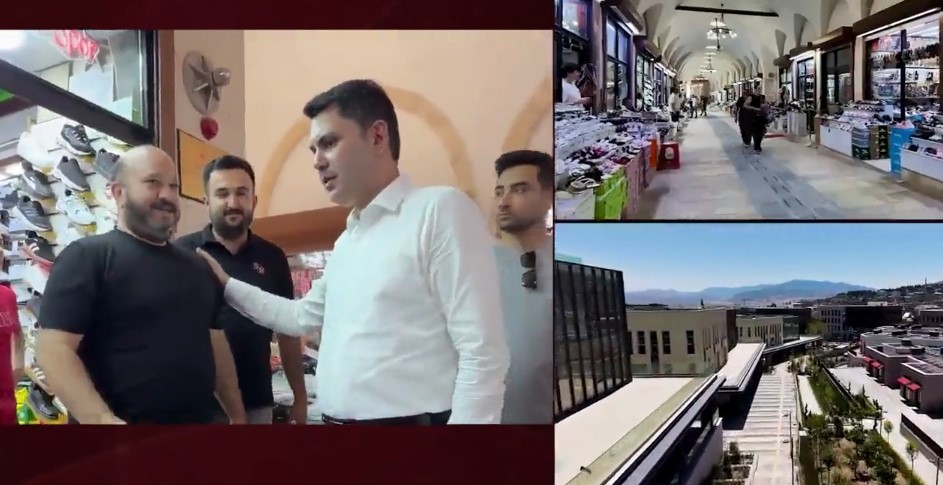 Kahramanmaraş'ta deprem sonrası yenilenen Tarihi Kapalıçarşı esnafından, Murat Kurum'a anlamlı hediye: Devletin gücünü hissettik...