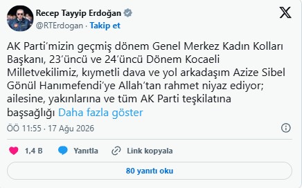 AK Parti'de acı kayıp: Cumhurbaşkanı Erdoğan taziye mesajı yayımladı, Azize Sibel Gönül kimdir?