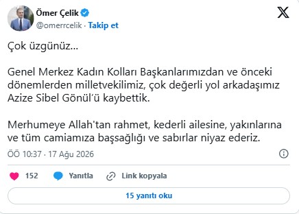 AK Parti'de acı kayıp: Cumhurbaşkanı Erdoğan taziye mesajı yayımladı, Azize Sibel Gönül kimdir?