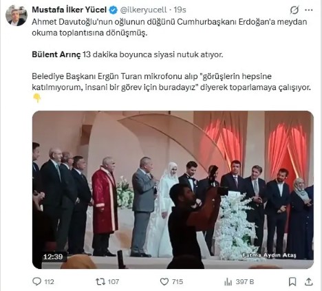 Beştepe'den Bülent Arınç'a zehir zemberek: Nikahı siyasi hesaplaşmaya çevirdi!