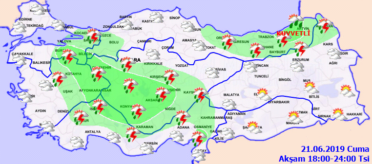 3-00Meteoroloji uyardı: sel, su baskını, yıldırım düşmesi, heyelan, dolu