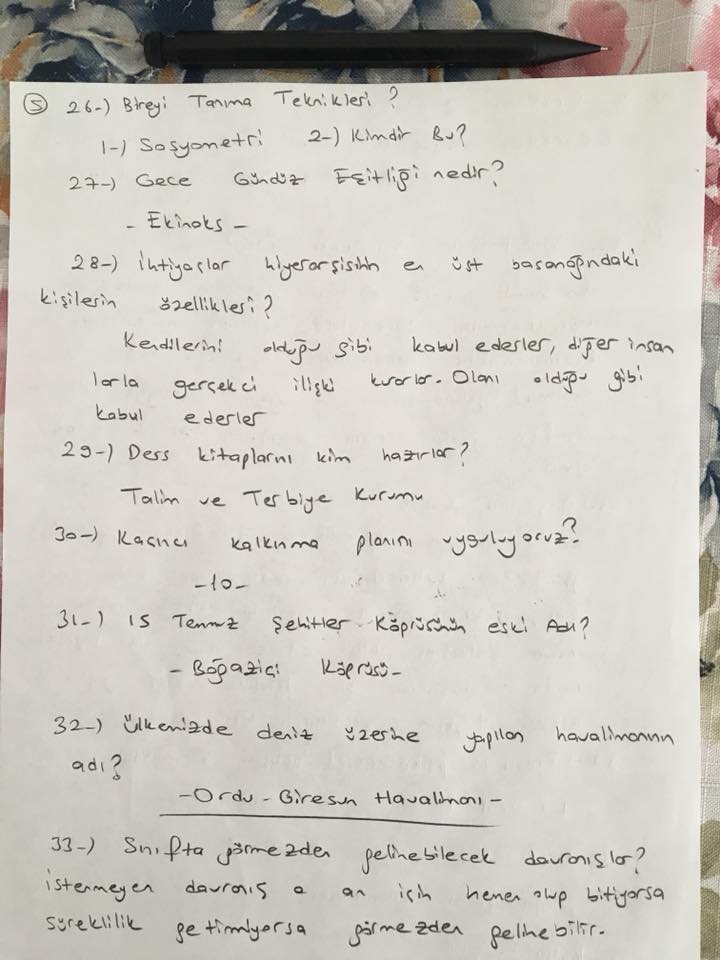 Öğretmen mülakatlarında sorulan sorular