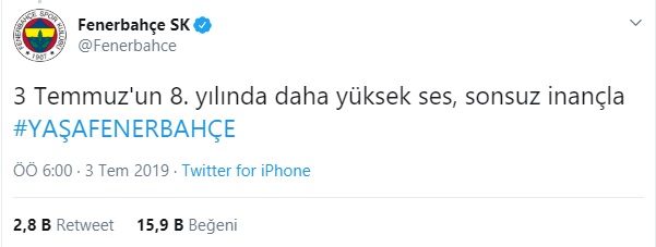 Fenerbahçe 3 Temmuz'da Aziz Yıldırım imalı ilginç bir paylaşımda bulundu 