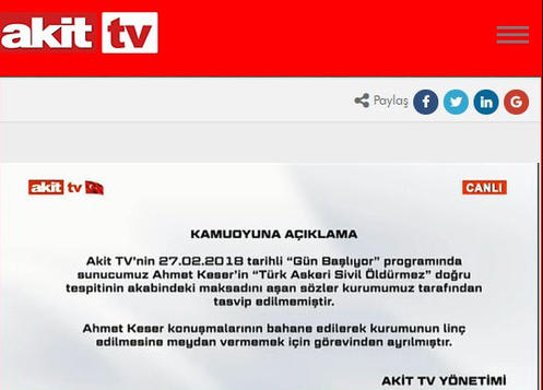 Akit TV Sunucusu Ahmet Keser Kovuldu