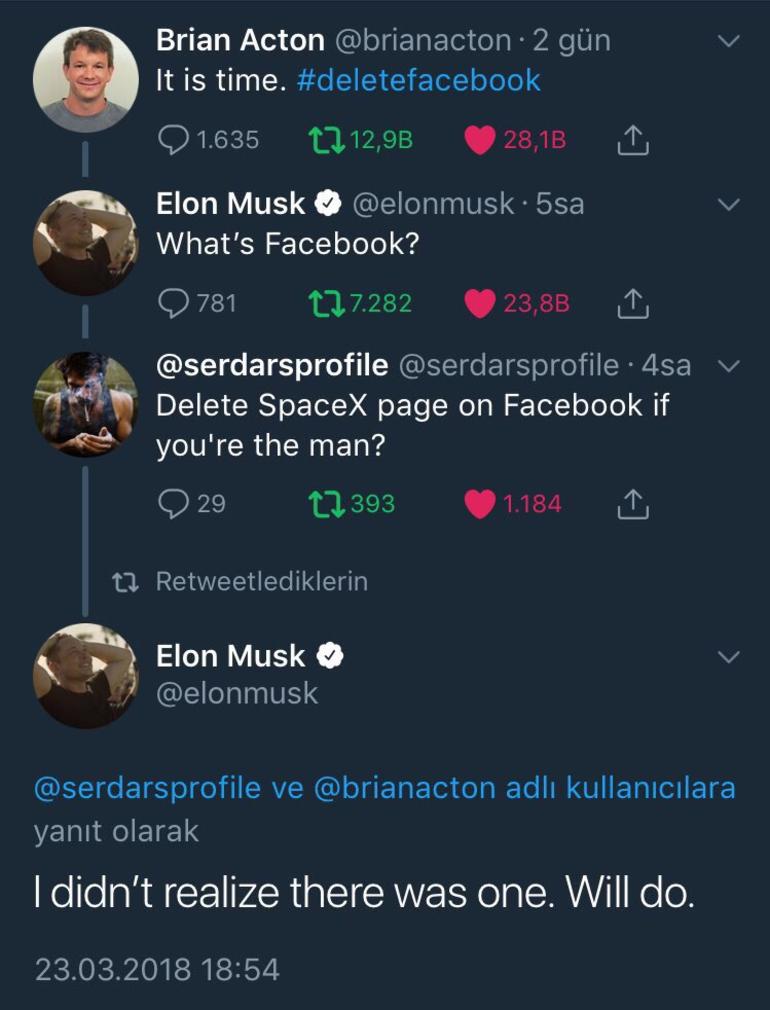 Elon Musk Şirketlerinin Facebook Hesabını Neden Sildi