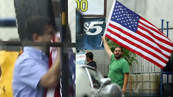 Adil Öksüz'ün kayınbiraderi Amerikan bayrağını öperken görüntülendi
