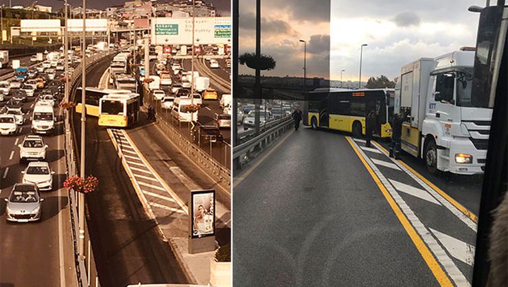 Okmeydanı'nda metrobüs kaza yaptı! Seferler durduruldu