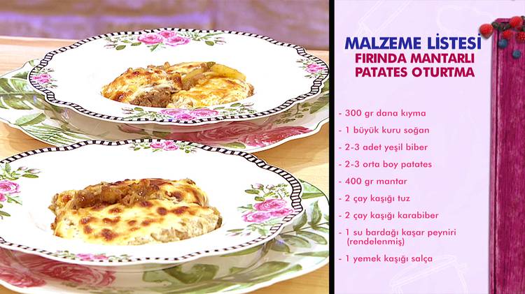 Fırında Mantarlı Patates Oturtma nasıl yapılır? Fırında Mantarlı Patates Oturtma tarifi