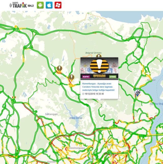 Dikkat İstanbul'da yoğun yağış nedeniyle bazı yollar trafiğe kapandı!