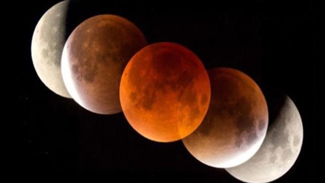 Kanlı ay tutulması başladı