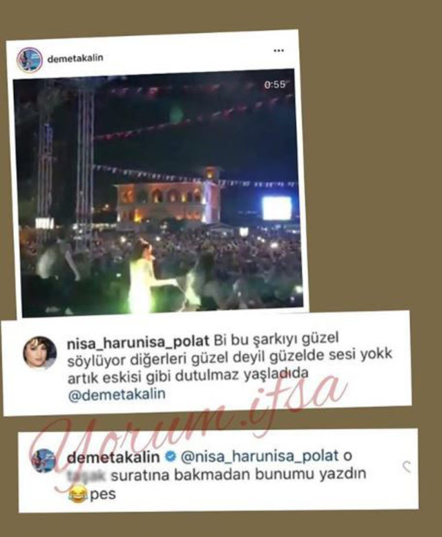 Demet Akalın'dan takipçisine küfürlü cevap!