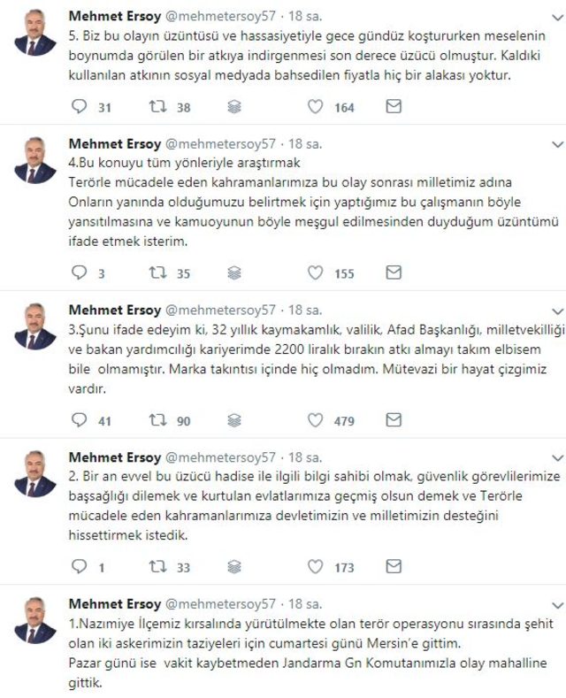 Bakan Yardımcısı Mehmet Ersoy'un atkı açıklaması