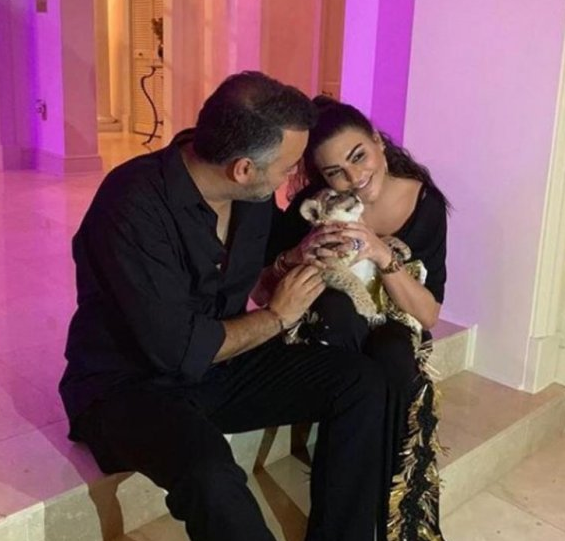 Süreyya Yalçın'dan eşine kaplanlı doğum günü partisi